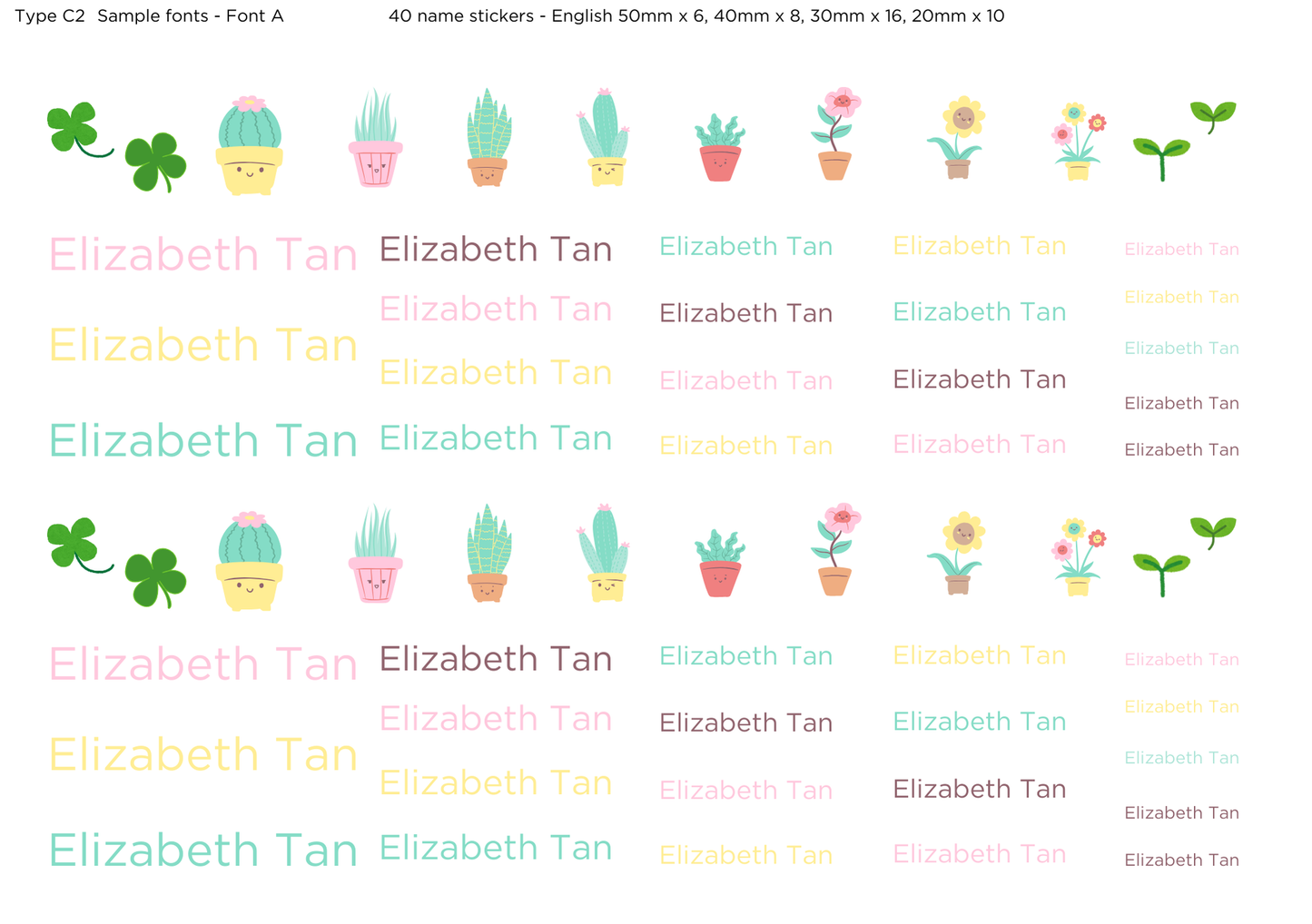 Botanical Buddies UV-DTF Sticker (A5 Size with 40 names)