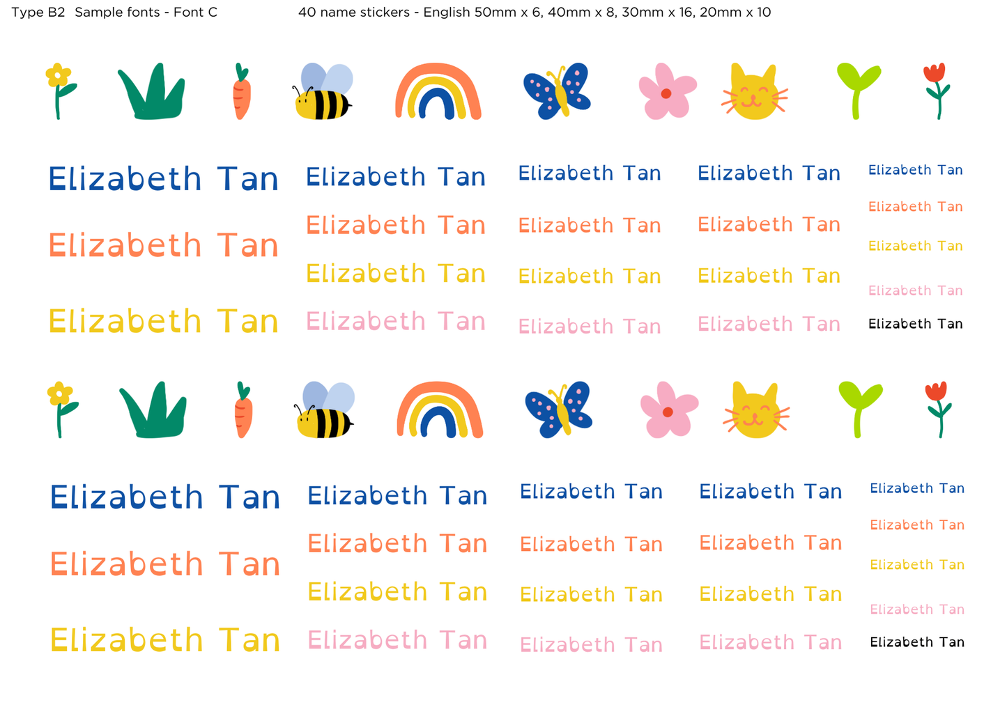 Buzz & Bloom UV-DTF Sticker (A5 Size with 40 names)