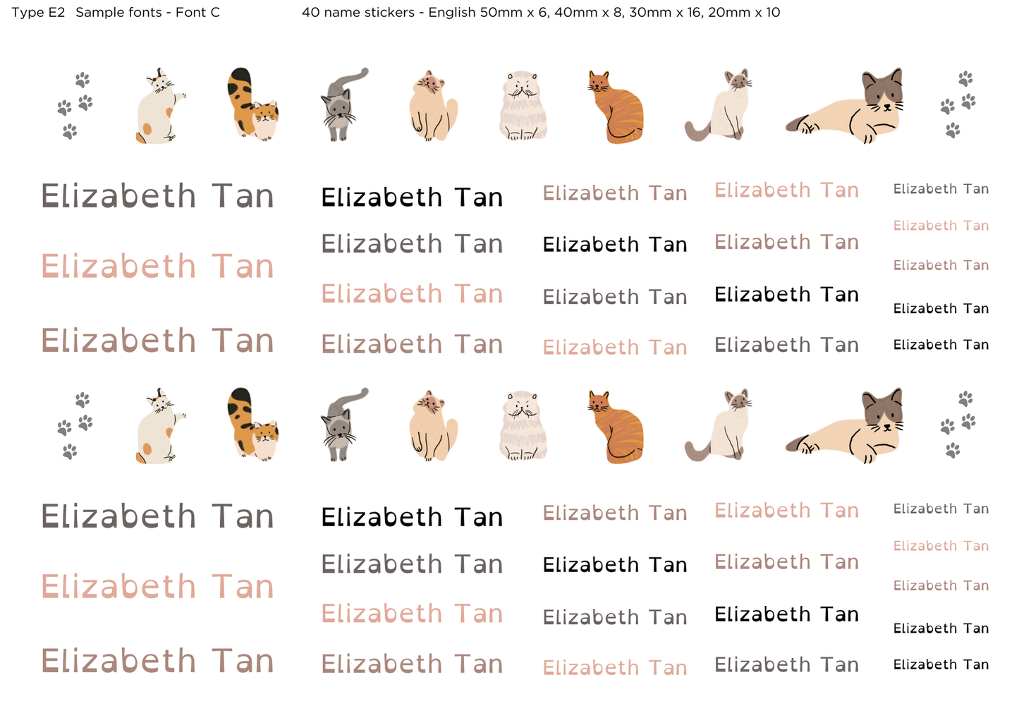 Purr-fect Pals UV-DTF Sticker (A5 Size with 40 names)
